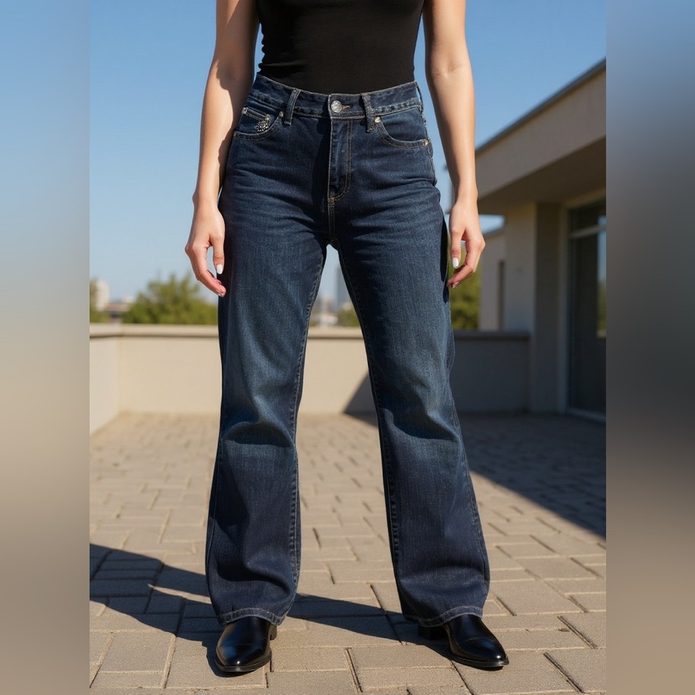 NWT Style & Co. Jeweled Jeans Bootcut Curvy Size 4P